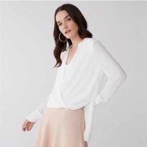 BCBGMaxAzria Jaklyn Draped Front Blouse size XS